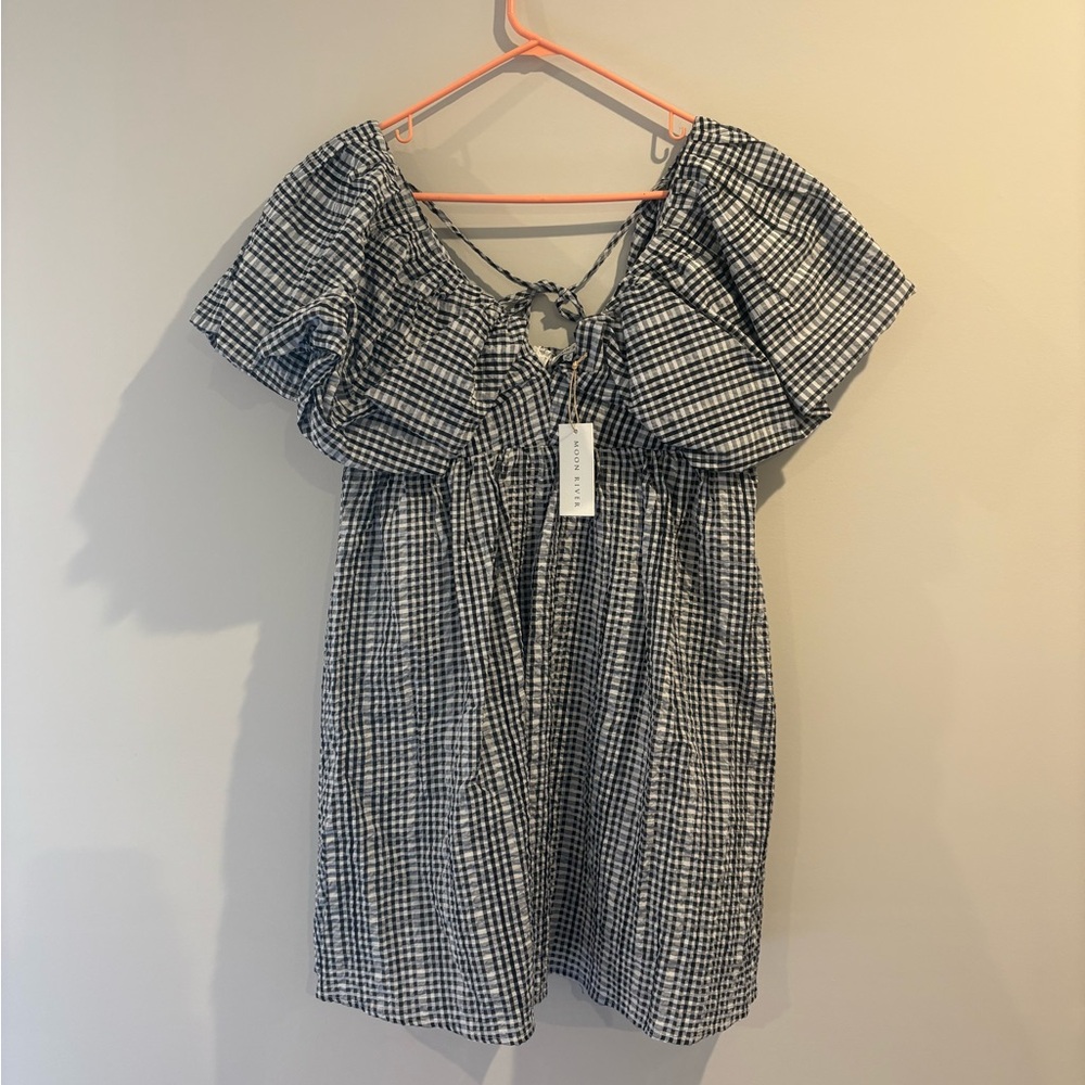 NWT Black and White Gingham Dress